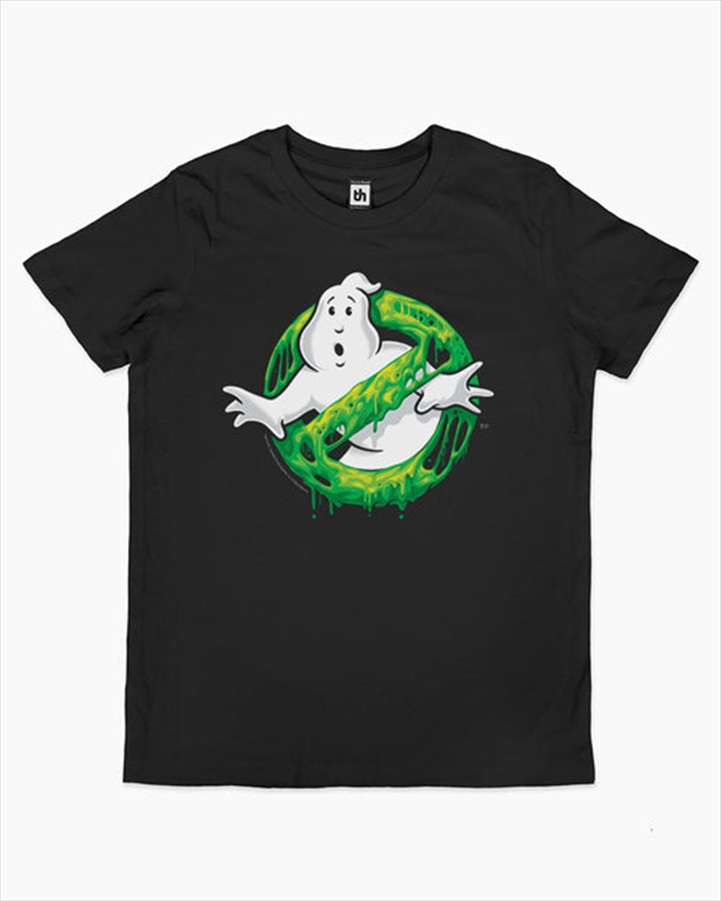 Ghostbusters Logo Urban Drip Green Slime Kids Tee -  Black -  Size 6/Product Detail/Shirts