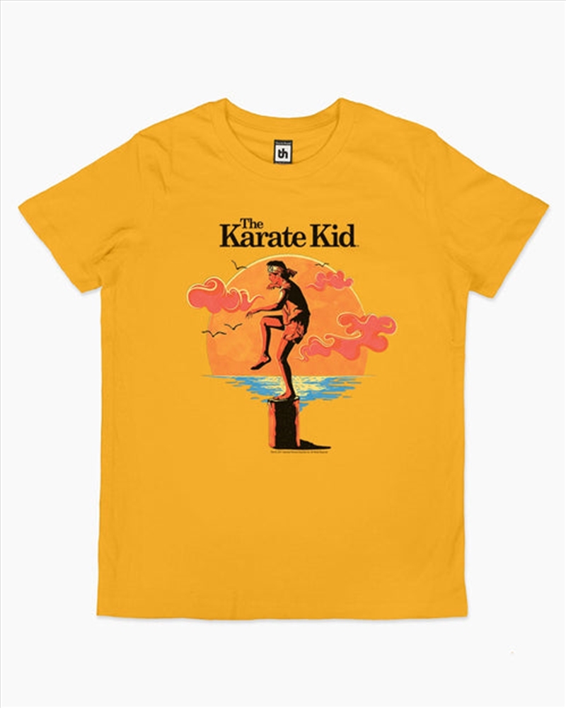 Karate Kid Crane Kick Sunset Kids Tee -  Yellow -  Size 14/Product Detail/Shirts