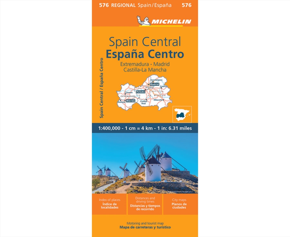 Spain Central, Madrid - Michelin Regional Map 576/Product Detail/Geography