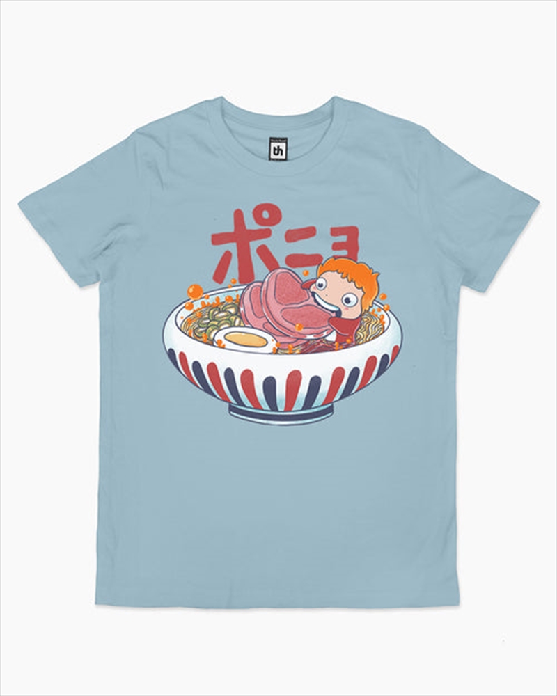 Ponyo Ramen Kids Tee -  Pale Blue -  Size 6/Product Detail/Shirts
