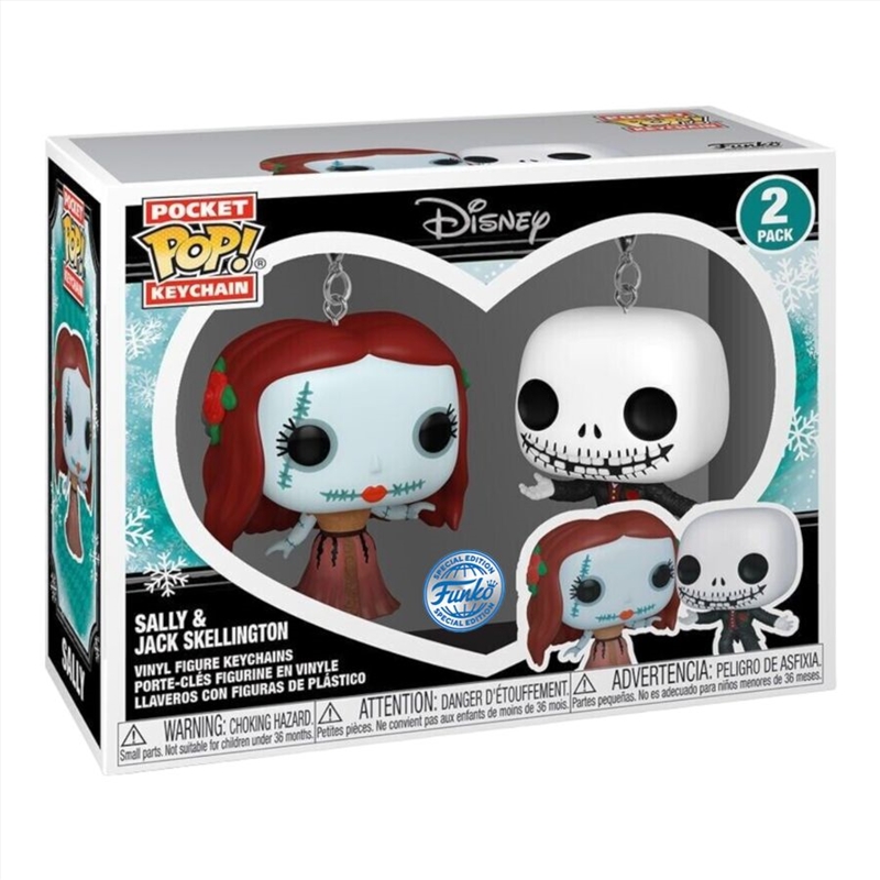 Nightmare Before Christmas - Holiday Jack & Sally US Exclusive Pop! Keychain 2-Pack [RS]/Product Detail/Pop Vinyl Keychains