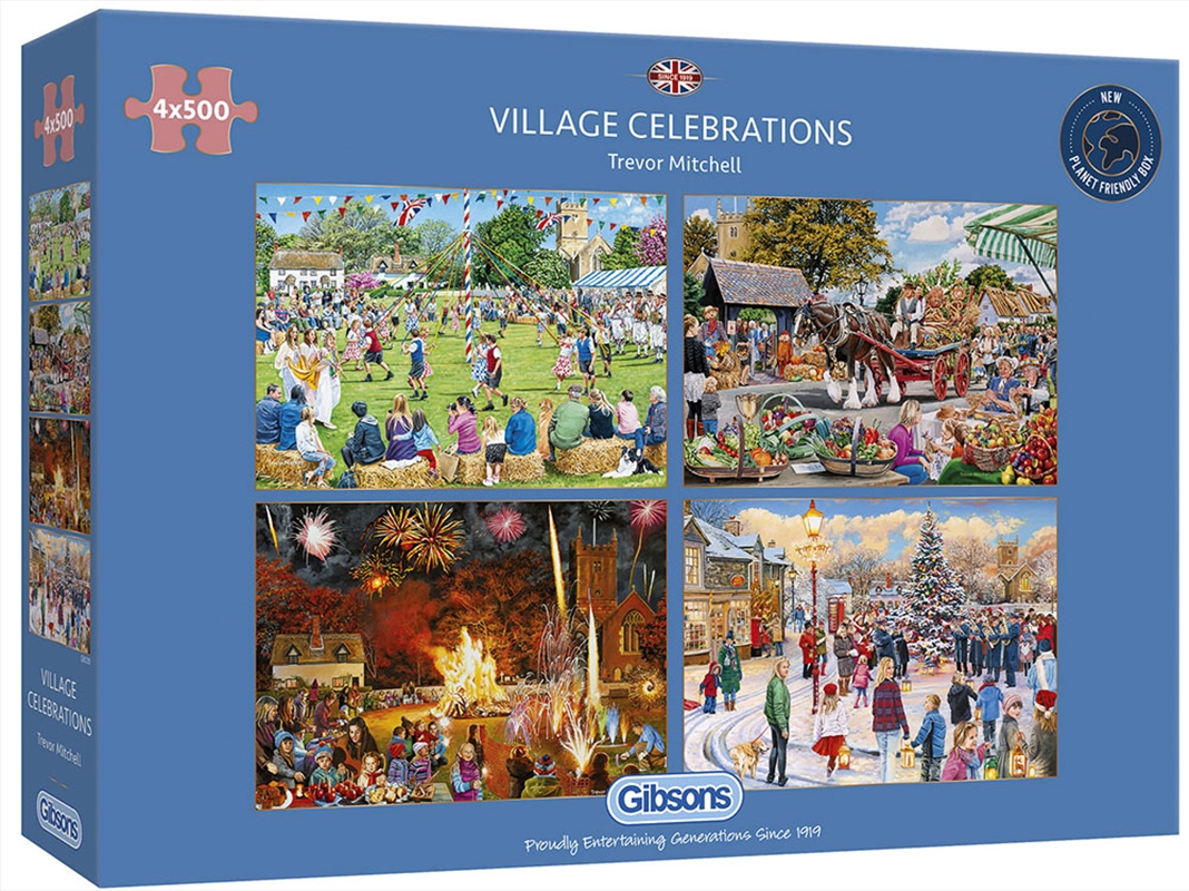 Village Celebrations 4 X 500Pc/Product Detail/Jigsaw Puzzles