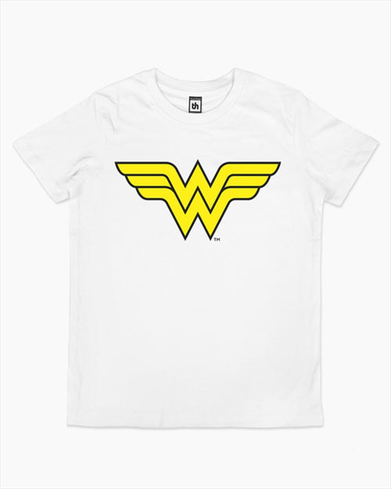 Wonder Woman Logo Kids Tee -  White -  Size 4/Product Detail/Shirts