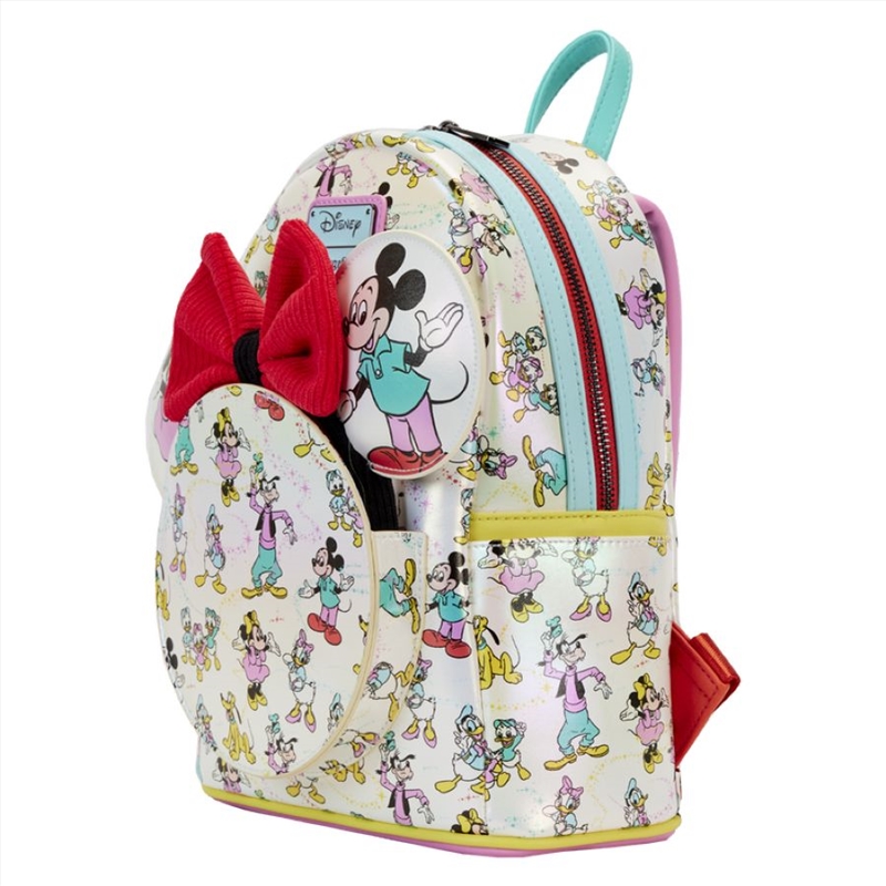 Loungefly Disney: D100 - All-Over-Print Iridescent Mini Backpack with Ear Headband/Product Detail/Bags