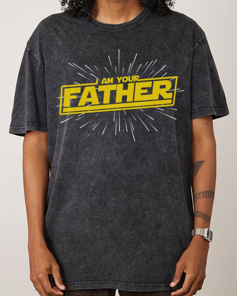 I Am Your Father Star Wars Stonewash Tee - Black Stone - Size S/Product Detail/Shirts