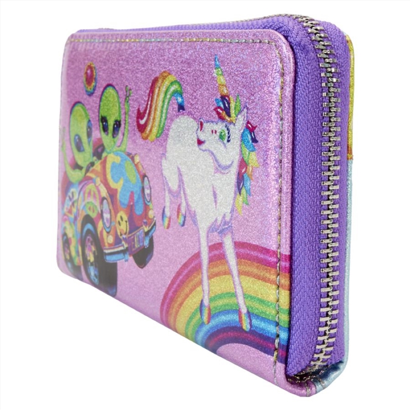 Loungefly Lisa Frank - Holographic Glitter Color Block Zip Around Wallet/Product Detail/Wallets