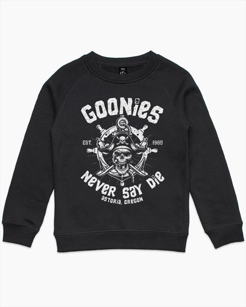 Goonies Never Say Die Kids Jumper - Black - Size 12/Product Detail/Outerwear
