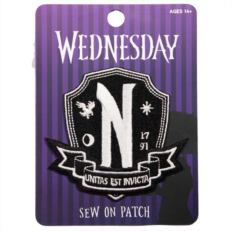 Wednesday - Nevermore School Logo Patch/Product Detail/Buttons & Pins
