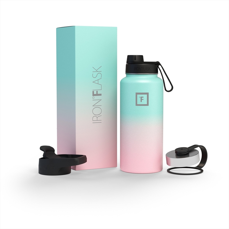 Buy Iron Flask Wide Mouth Bottle with Spout Lid, Bubble Gum 32oz