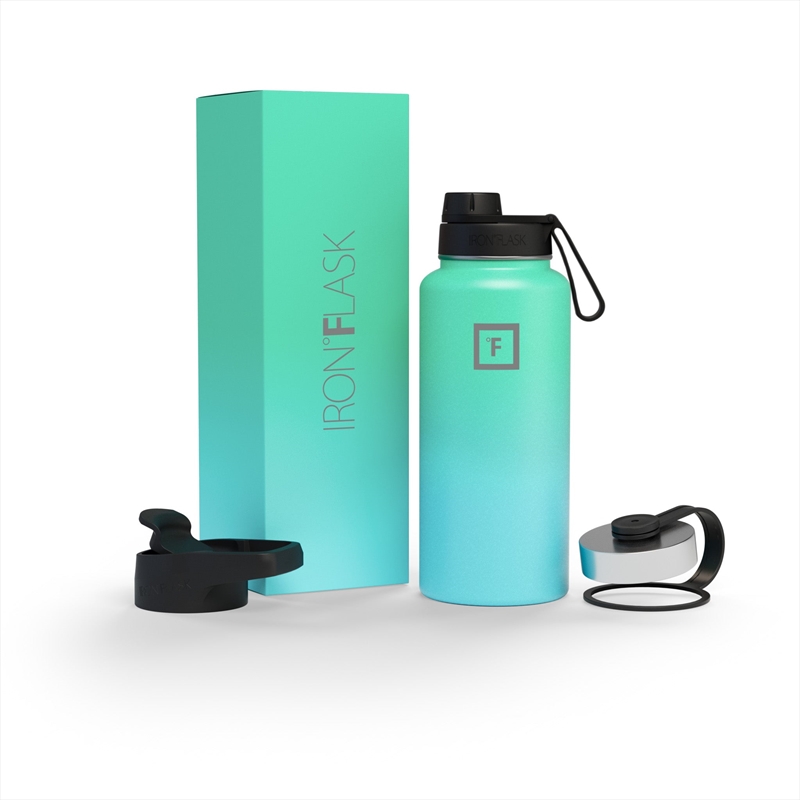 Iron Flask Wide Mouth Bottle with Spout Lid, Sky - 32oz/950ml/Product Detail/Flasks & Shot Glasses