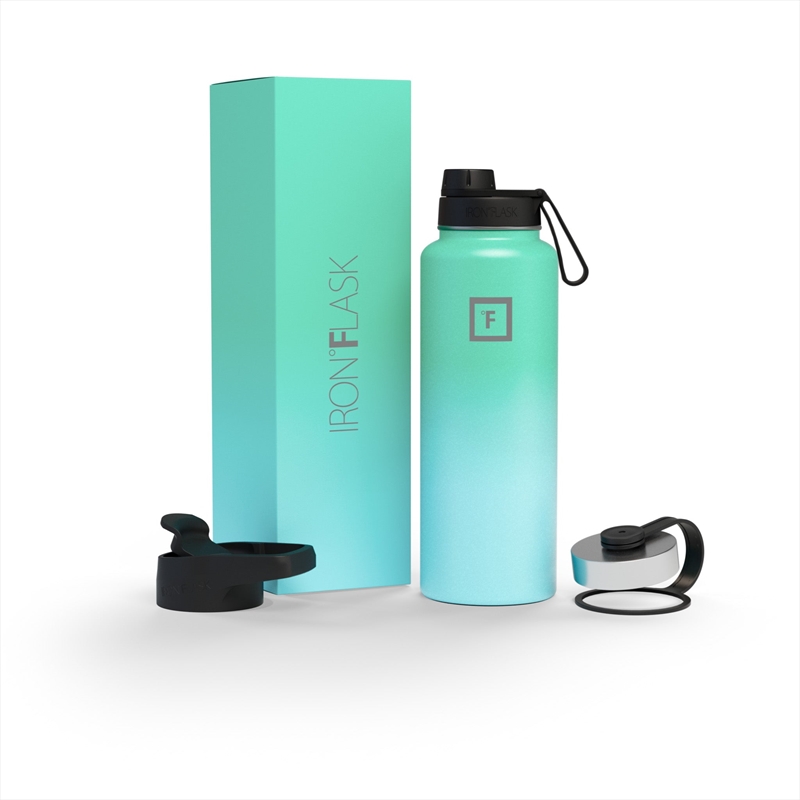 Iron Flask Wide Mouth Bottle with Spout Lid, Sky - 40oz/1200ml/Product Detail/Flasks & Shot Glasses