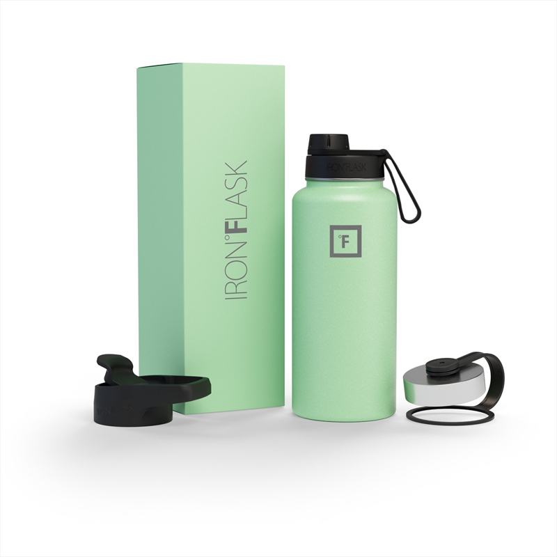 Iron Flask Wide Mouth Bottle with Spout Lid, Mint - 32oz/950ml/Product Detail/Flasks & Shot Glasses