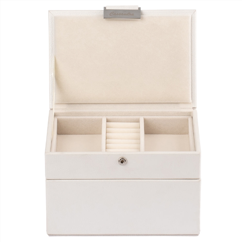 Cassandra's Mini 2 Tray Jewellery Box - The Dylan Collection - White/Product Detail/Jewellery
