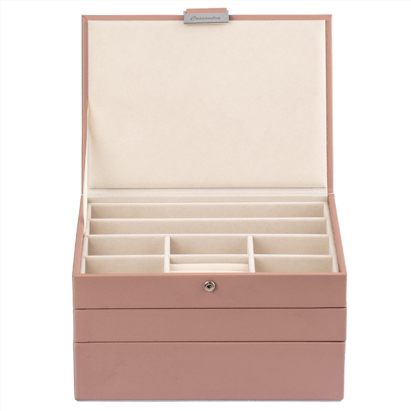 Cassandra's Medium 3 Tray Jewellery Box - The Mia Collection - Pink/Product Detail/Jewellery
