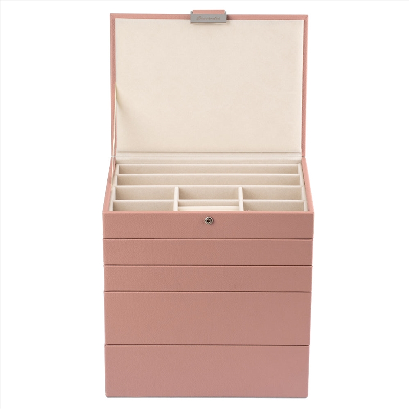 Cassandra's Medium 5 Tray Jewellery Box - The Indiana Collection - Pink/Product Detail/Jewellery