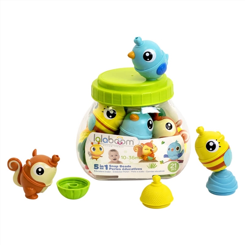 Lalaboom Animal Beads Bucket Set - 21 Pcs/Product Detail/Toys