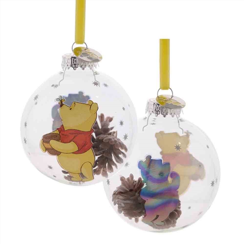 D100 Christmas Glass Bauble Winnie The Pooh/Product Detail/Decor