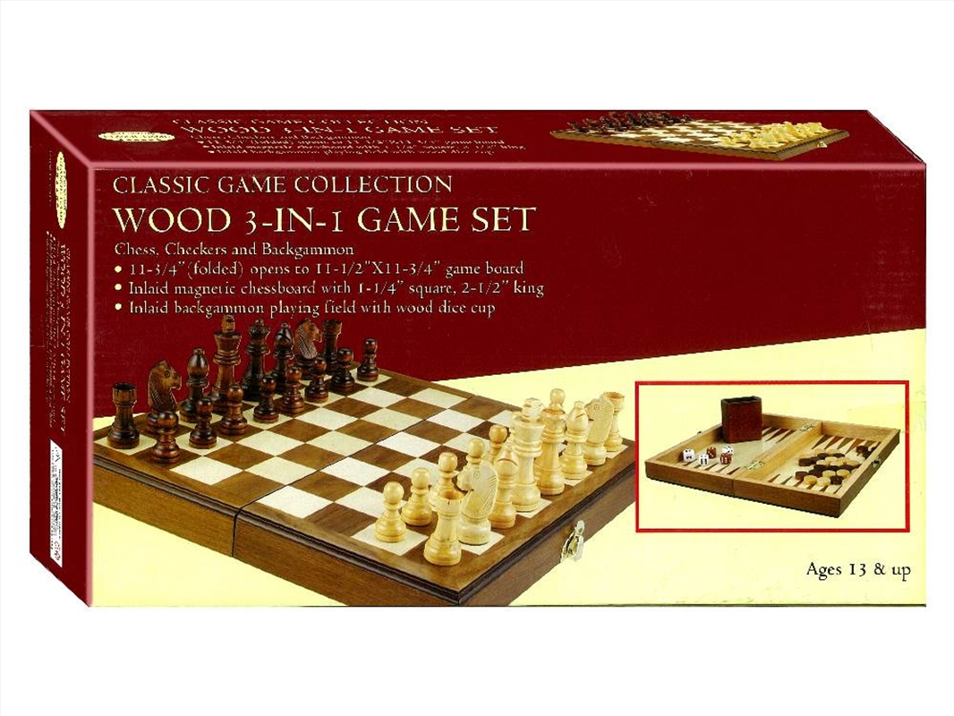 Combo, Chess 3In1 Walnut Magn./Product Detail/Board Games