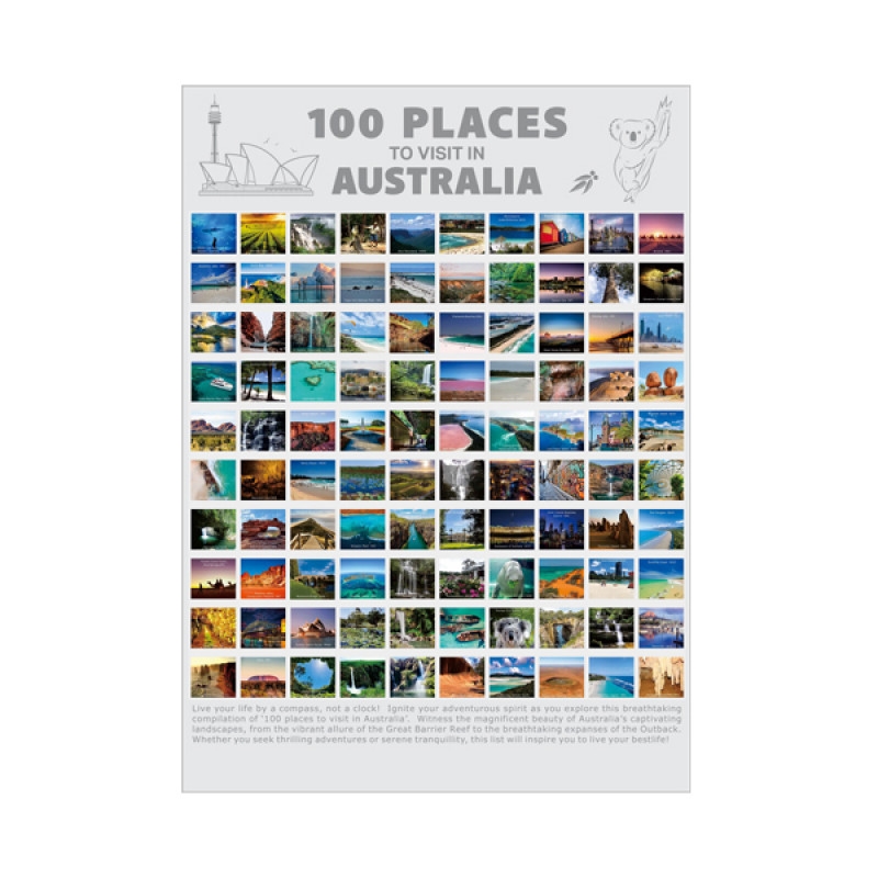 Scratch Me Away Top 100 Places Australia Travel Map/Product Detail/Posters & Prints