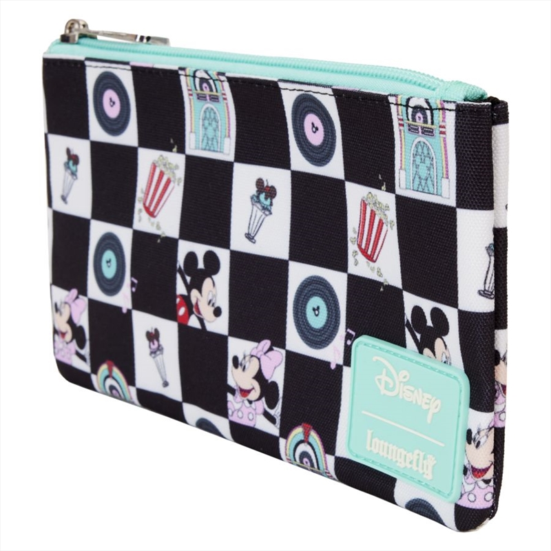 Loungefly Disney - Mickey & Minnie Date Diner AOP Nylon Wristlet/Product Detail/Wallets