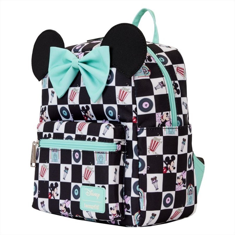 Loungefly Disney - Mickey & Minnie Date Diner AOP Nylon Backpack/Product Detail/Bags