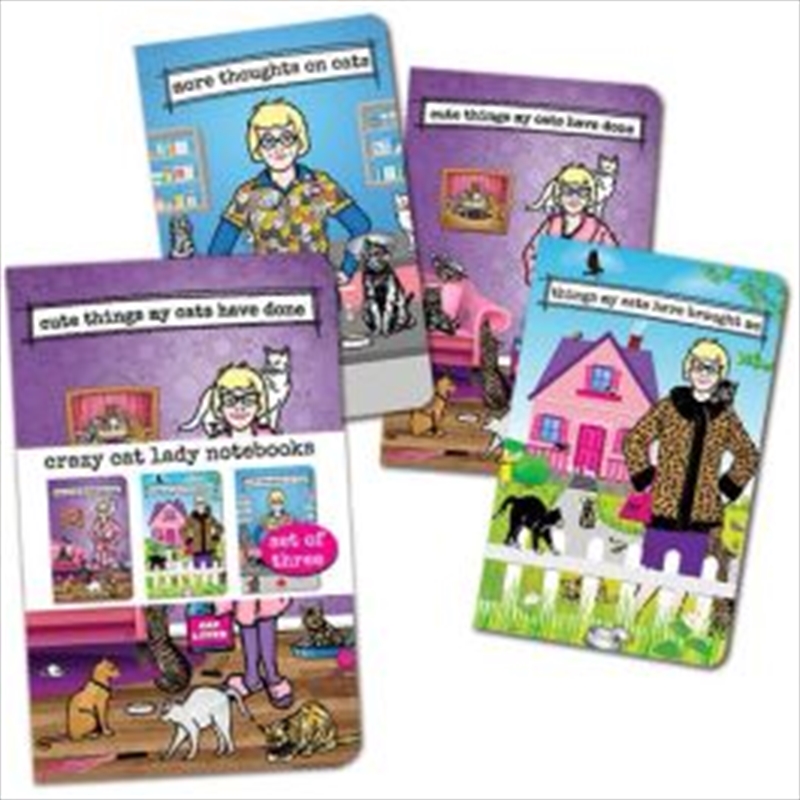 Archie McPhee - Crazy Cat Lady Notebooks - Set Of 3/Product Detail/Stationery