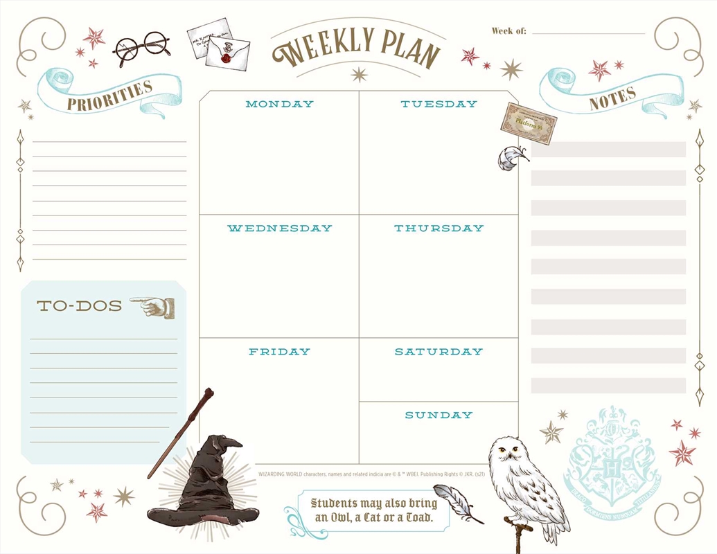 Harry Potter: Weekly Planner Notepad/Product Detail/Stationery