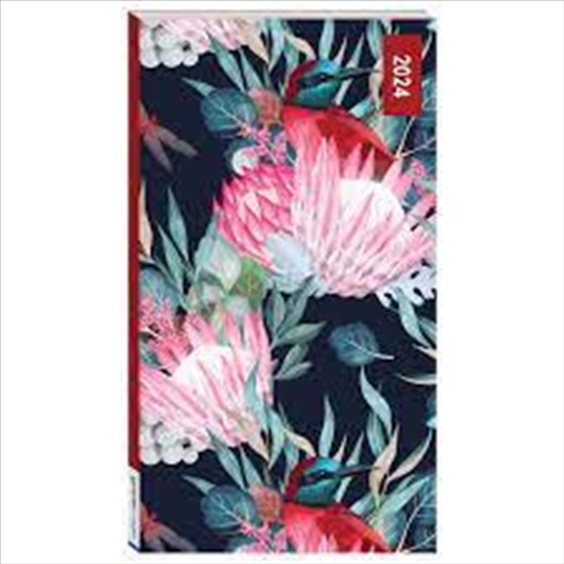 2024 Slimline Diary - Black Floral/Product Detail/Arts & Craft