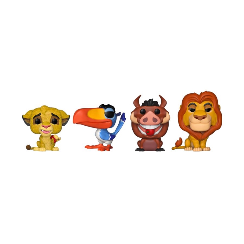 Lion King (1994) - Simba, Zazi, Pumbaa, Mufasa US Exclusive Glitter Pop! 4-Pack [RS]/Product Detail/Movies
