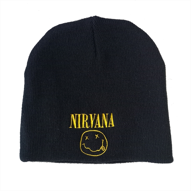 Nirvana - Smiley Logo (No Cuff) - Hat - Black/Product Detail/Apparel