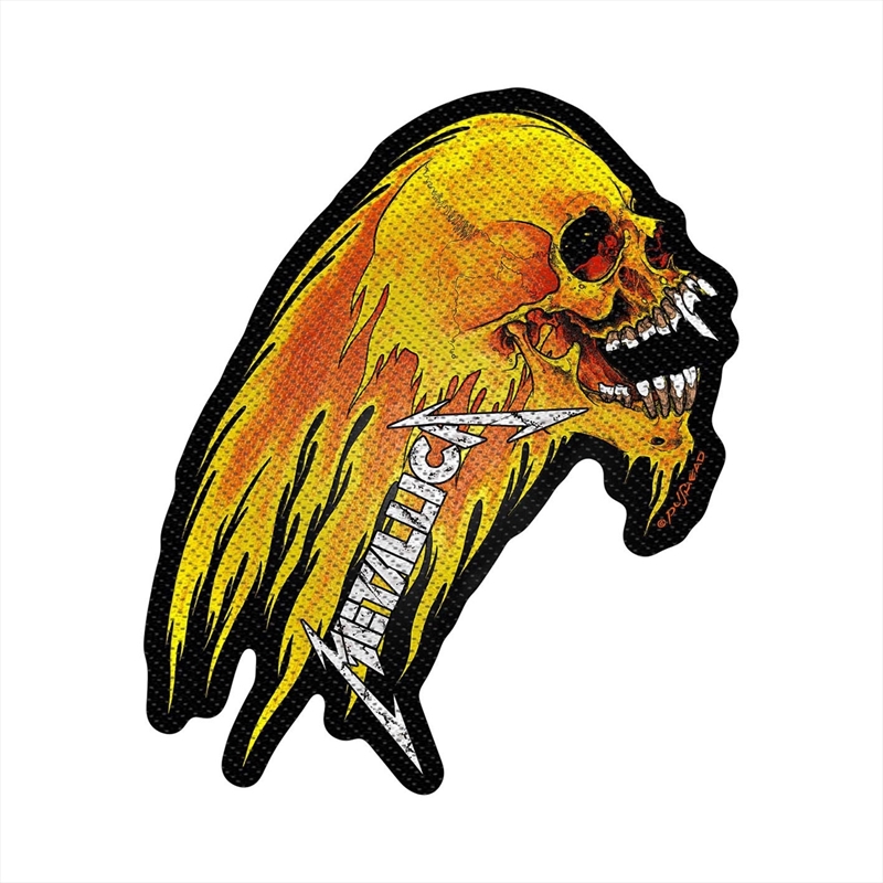 Metallica - Flaming Skull Cut Out - Patch/Product Detail/Buttons & Pins