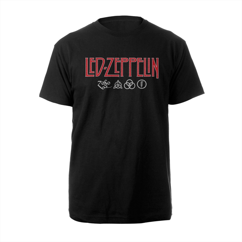 Led Zeppelin - Logo & Symbols - Black - SMALL/Product Detail/Shirts