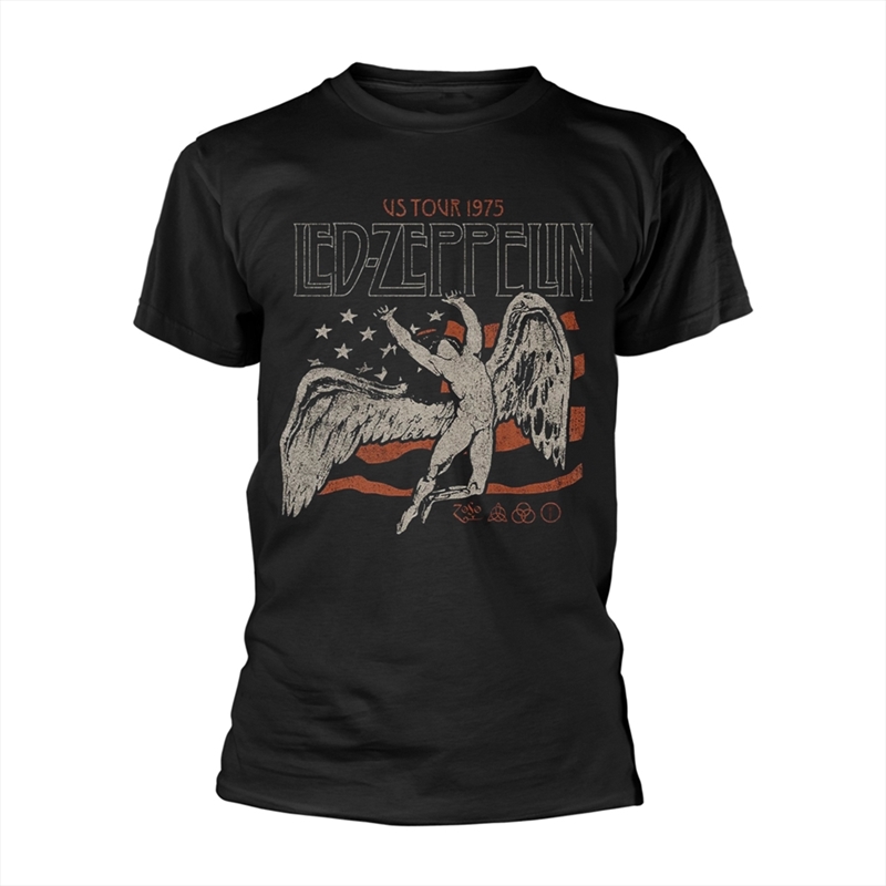 Led Zeppelin - Us 1975 Tour Flag - Black - SMALL/Product Detail/Shirts