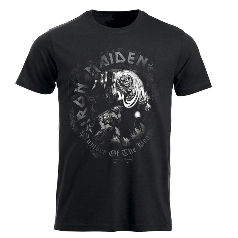 Iron Maiden - Number Of The Beast Watermark - Black - MEDIUM/Product Detail/Shirts