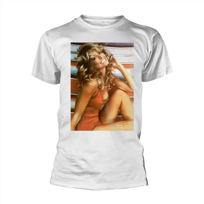 Farrah Fawcett - Red Bathing Suit  - White - SMALL/Product Detail/Shirts