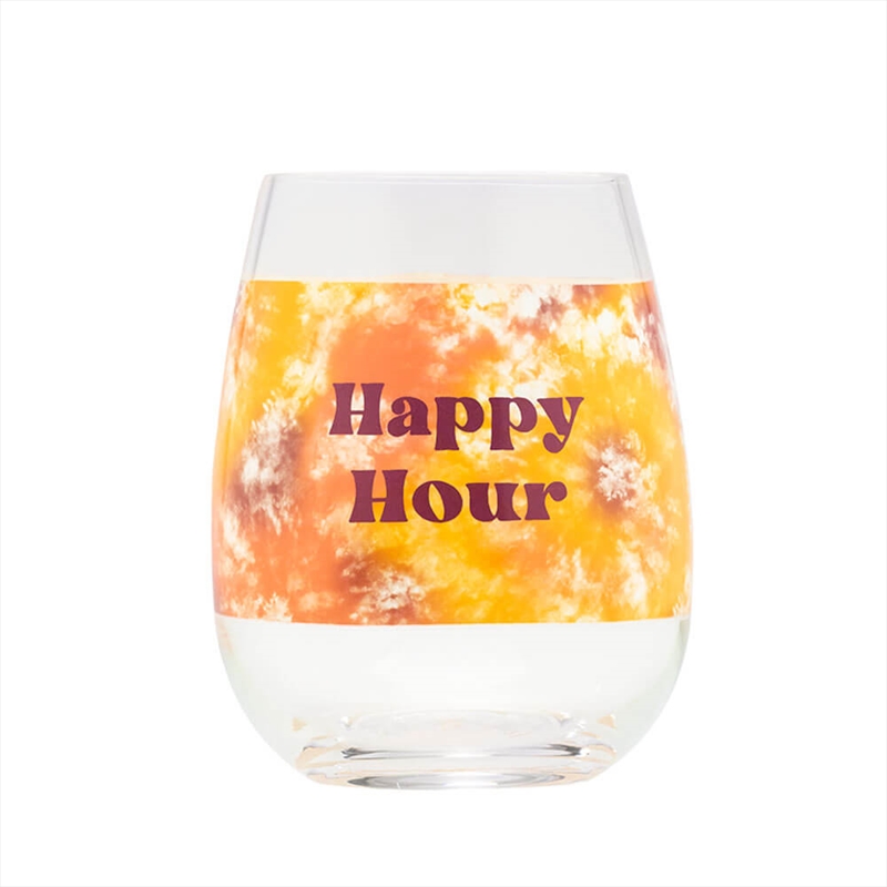 Blurred Happy Hour Tie Dye Wine Glass/Product Detail/Wine