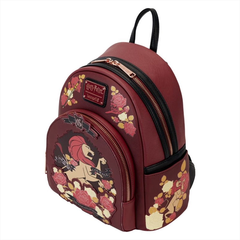 Loungefly Harry Potter - Gryffindor House Floral Tattoo Mini Backpack/Product Detail/Bags