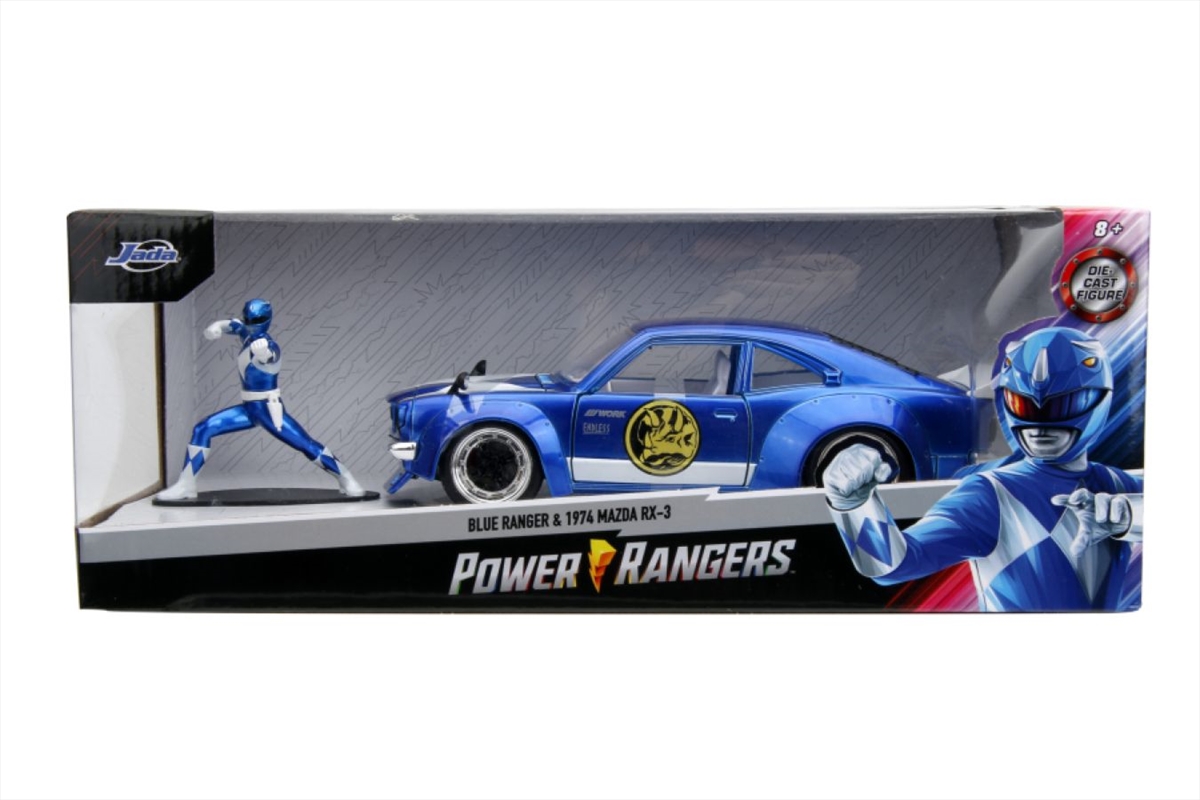 Power Rangers - 1974 Mazda RX-3 (with Blue Ranger) 1:24 Scale Diecast Vehicle Set/Product Detail/Figurines