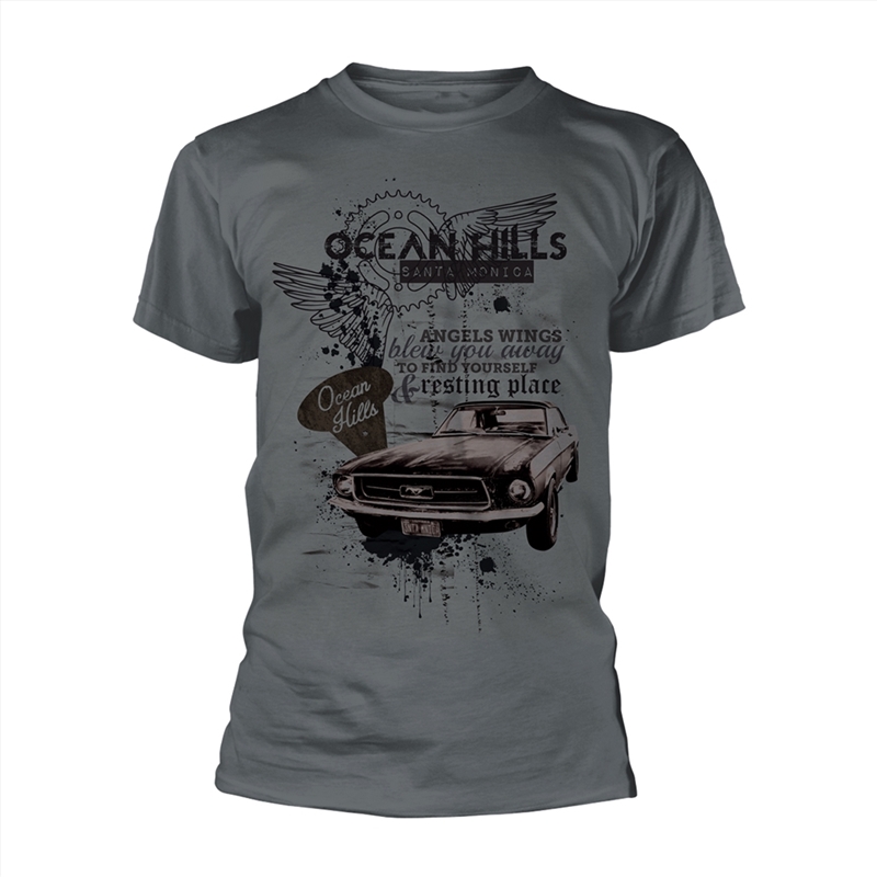 Vocal Apparel Angel Wing Print Long Sleeve Shirt - Rhinestone & Lace Up Sleeves, Black
