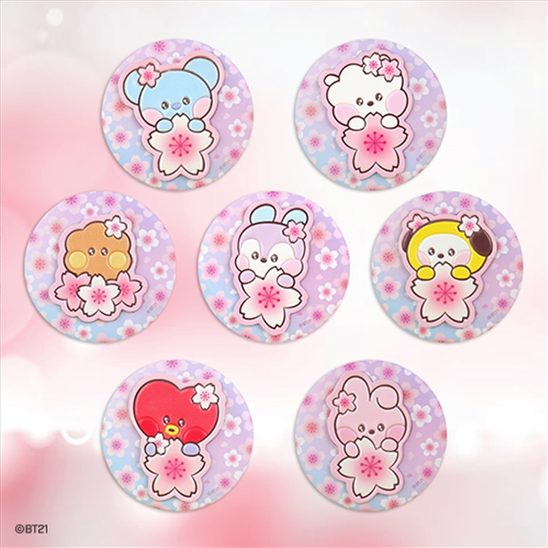 Bt21 - Cherry Blossom Leather Patch Mirror Cooky/Product Detail/KPOP Merch