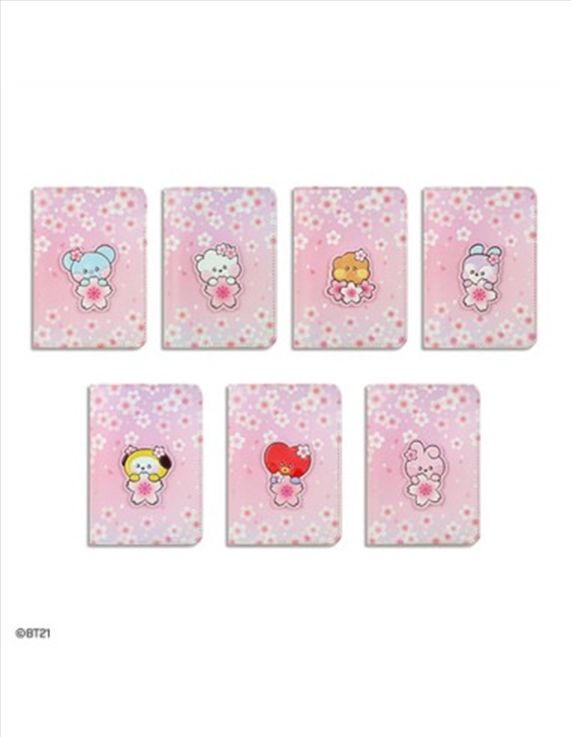 Bt21 - Cherry Blossom Leather Patch Small Passport Cover Shooky/Product Detail/KPOP Merch