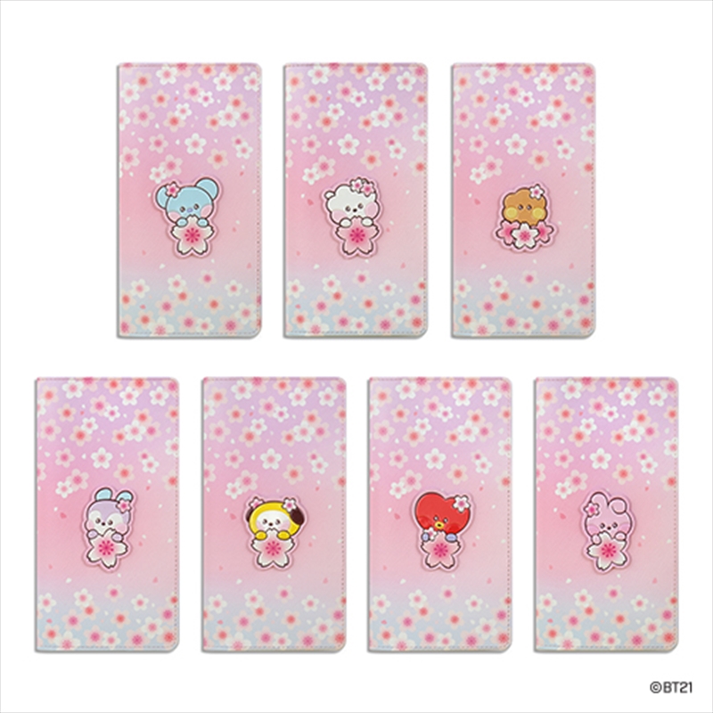 Bt21 - Cherry Blossom Leather Patch Large Passport Cover Shooky/Product Detail/Accessories