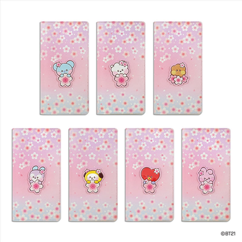 Bt21 - Cherry Blossom Leather Patch Large Passport Cover Koya/Product Detail/KPOP Merch