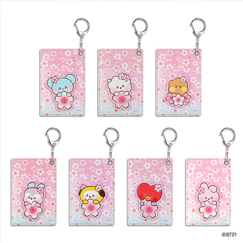 Bt21 - Cherry Blossom Leather Patch Card Holder Cooky/Product Detail/KPOP Merch