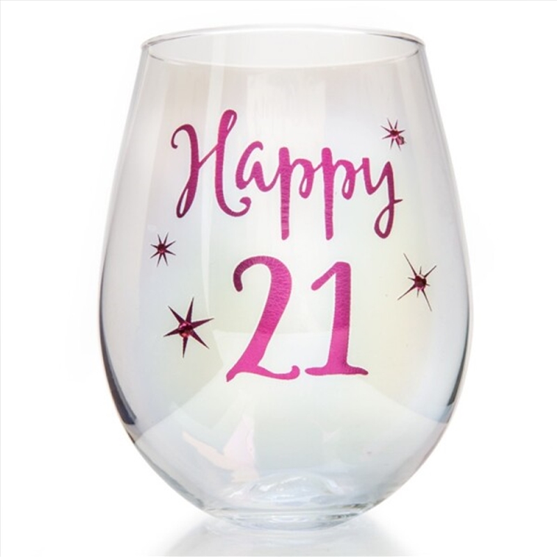 21st Birthday Irid Wine Glass/Product Detail/Wine
