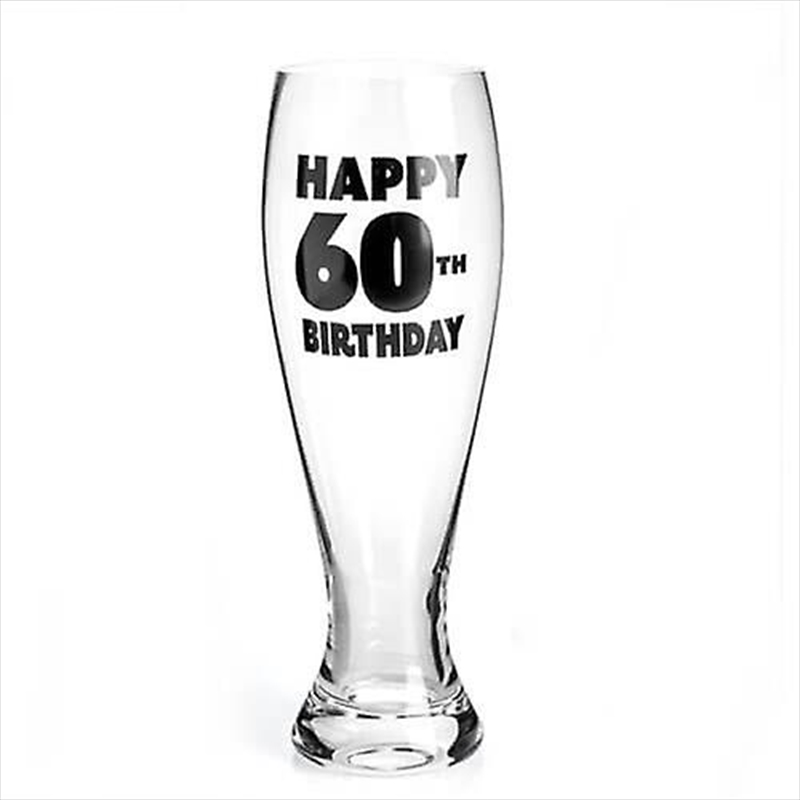60th Birthday Pilsner Glass/Product Detail/Glasses, Tumblers & Cups