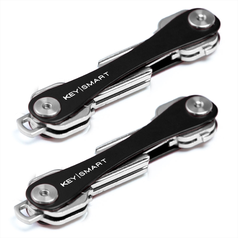 KeySmart Orginal - Compact Key Holder and Keychain Organiser (Up to 8 Keys) - Black - 2 Pack/Product Detail/Wallets