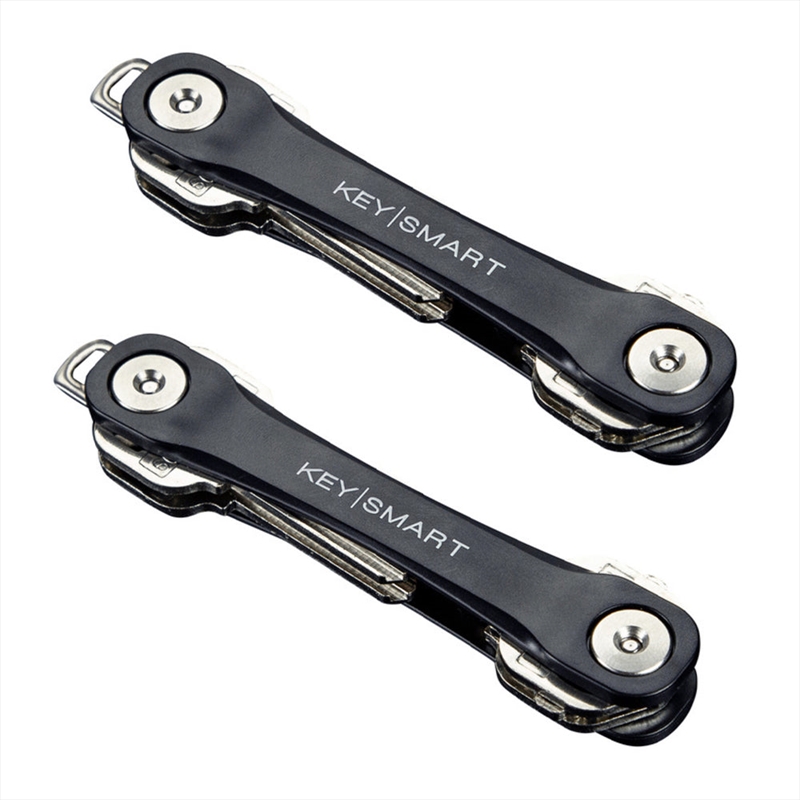 KeySmart Flex Extended - Compact Key Holder and Keychain Organiser (Up to 8 Keys) - Black - 2 Pack/Product Detail/Wallets