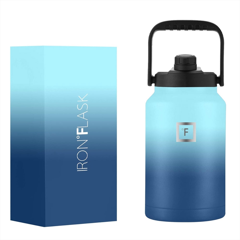 Iron Flask Bottle with Spout Lid, Blue Waves, 128oz/3800ml/Product Detail/Bottles