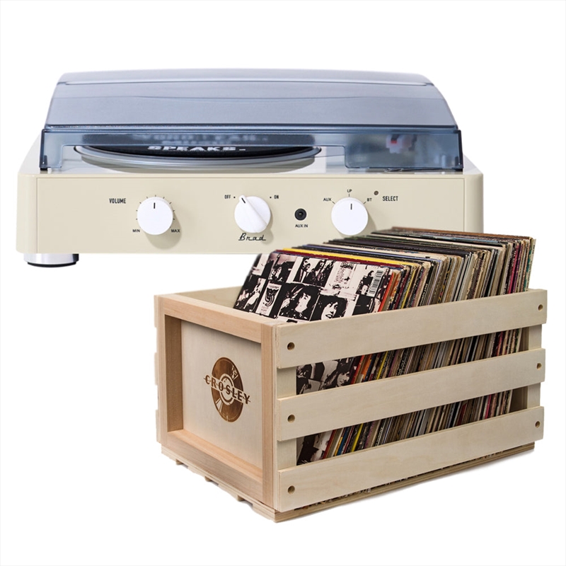 Gadhouse Brad MKII Record Player - Ivory + Bundled Record Storage Crate/Product Detail/Turntables
